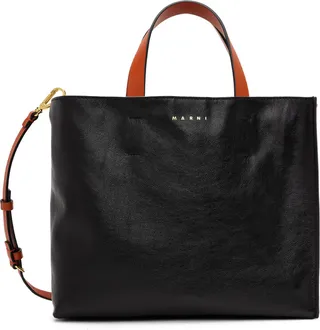 Marni Black & Khaki Small Museo Tote