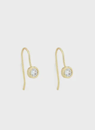 Solitaire Drop Earrings