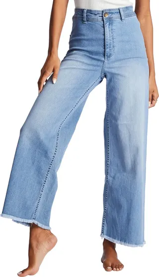 Free Fall Frayed Wide Leg Trouser Jeans