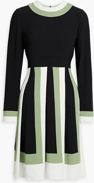 Color-block crepe dress