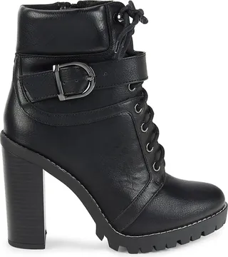 Padina Faux Leather Combat Boots