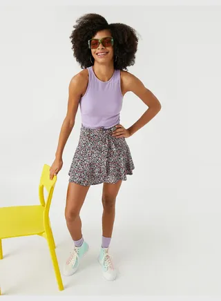 Tie Belt Mini Skort