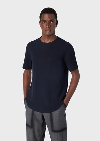 Crew-neck T-shirt in cotton and cashmere