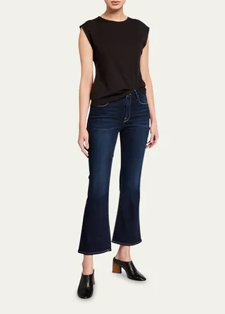 Le Crop Mini Boot-Cut Jeans