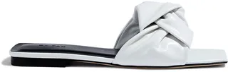 Lima knotted glossed-leather slides