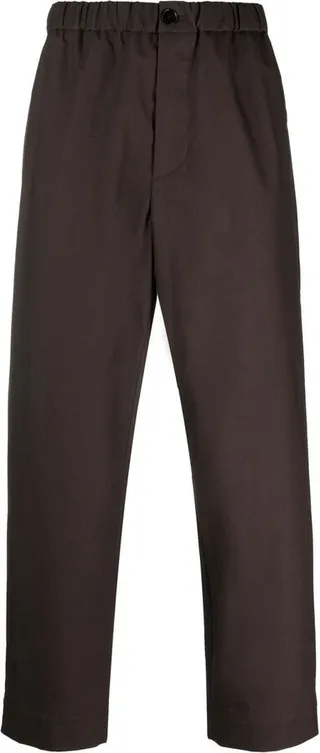 Straight-Leg Cropped Trousers