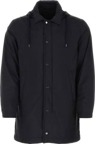Herno Buttoned Hooded Drawstring Coat