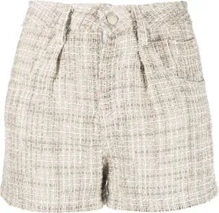 Tweed-Style Linen Shorts