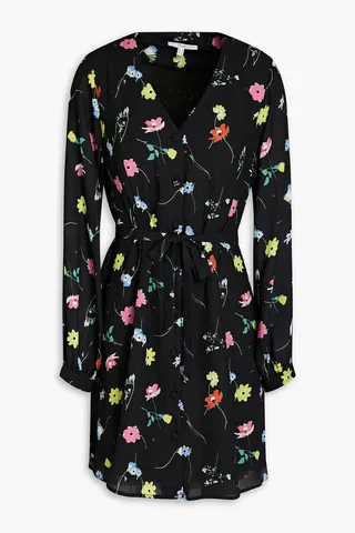 Viola floral-print crepe mini dress