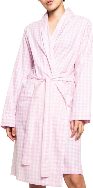 Women's Gingham Cotton Robe
