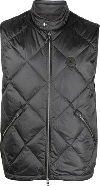 Neste logo-patch diamond-quilted down gilet