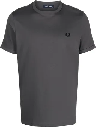 Ringer logo-embroidered T-shirt