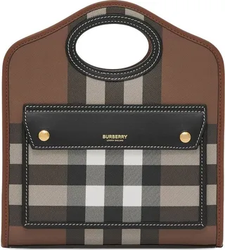 Check-Patterned Mini Tote Bag