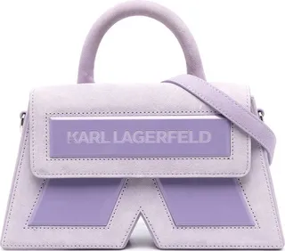 Logo-Print Suede Bag