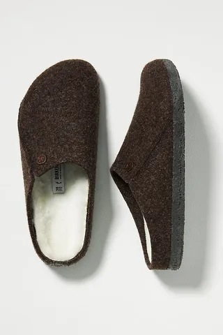 Birkenstock Zermatt Shearling Clogs Brown