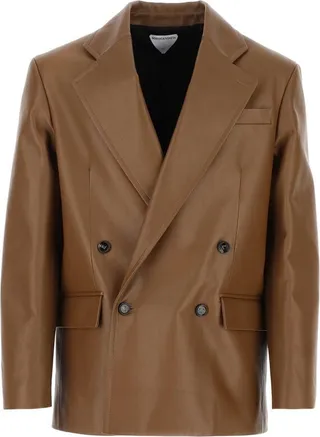 Bottega Veneta Double-Breasted Leather Blazer
