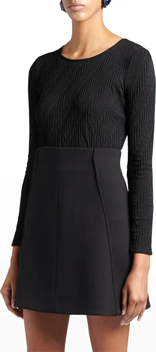 Textured Jersey Long-Sleeve T-Shirt