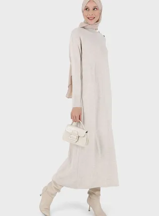 High Neck Knitted Dress