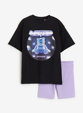 Kids 2 Piece Graphic Printed T-Shirt & Shorts Set