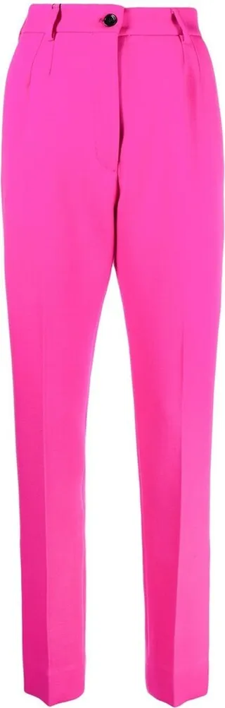 Slit-Detail High-Waisted Trousers