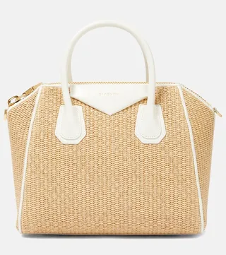 Antigona Mini raffia tote