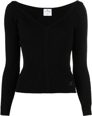 V-Neck Ribbed Jumper