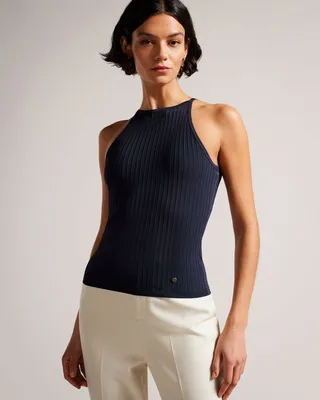 Ribbed Knit Cami in Navy