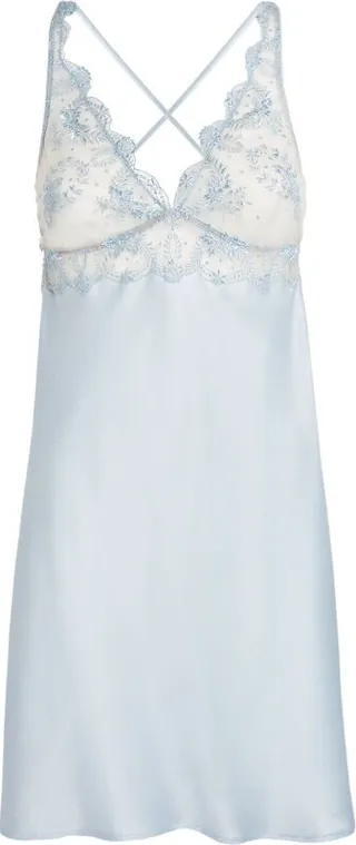 I.D. Sarrieri Silk Lace-Trim Chemise