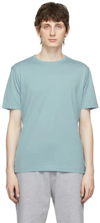 Sunspel Blue Cotton T-Shirt