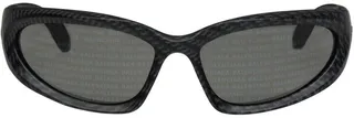 Balenciaga Black Oval Sunglasses