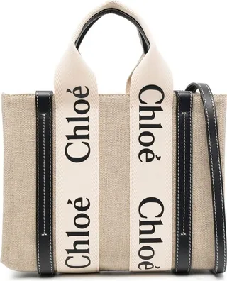 Woody logo-strap tote bag
