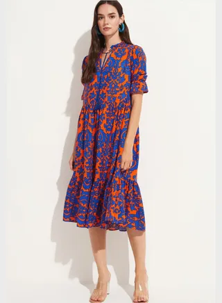 Drawstring Detail Tiered Dress
