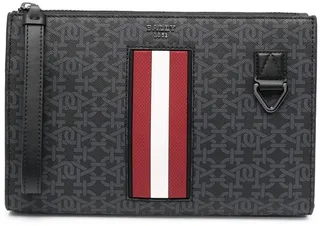 Stripe-Trim Detail Clutch Bag