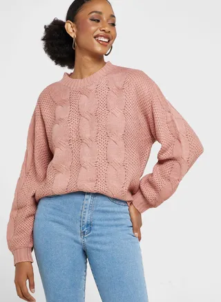 Cable Pattern Detail Sweater