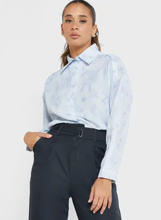 Printed Button Down Top