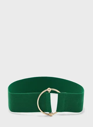 Round Buckle Elastic Waist Belt