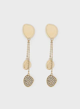 Ionic Thin Gold 1 Stainless Steel With Crystal Earrings