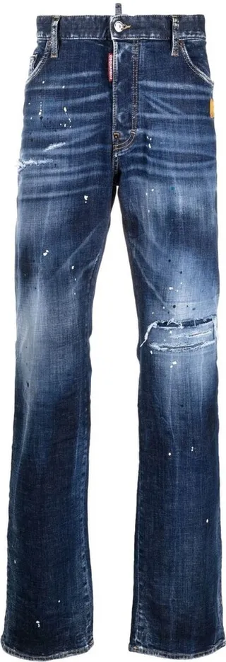 Bleached-Wash Design Jeans