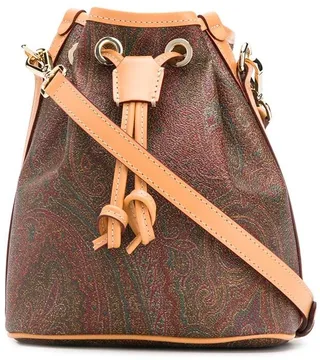 Paisley-Print Bucket Bag
