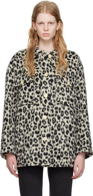 Isabel Marant Gray & Black Odelino Coat