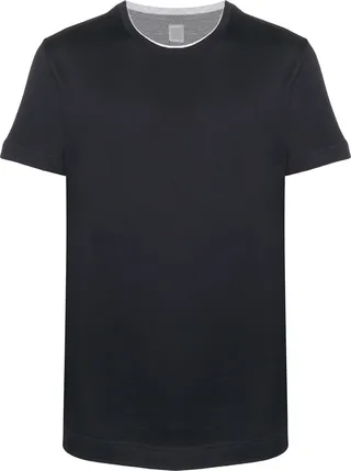 contrasting-trim short-sleeve T-shirt