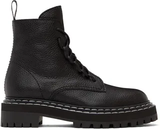 Proenza Schouler Black Lug Sole Combat Boots