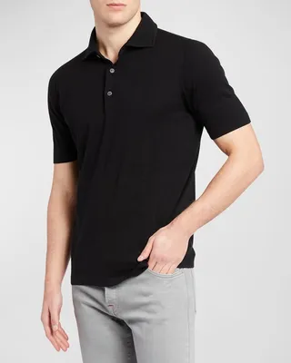 Men's Solid Knit Polo Shirt