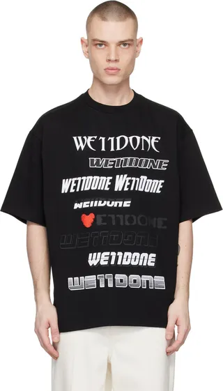 We11done Black Printed T-Shirt