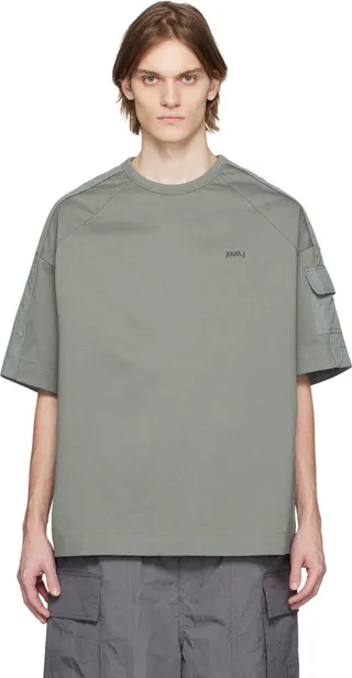 Juun.J Khaki Paneled T-Shirt