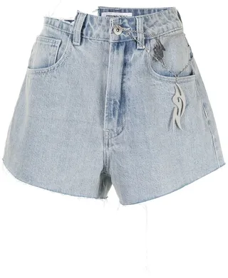 High-Rise Distressed Denim Shorts