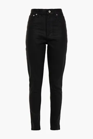 Nina coated high-rise skinny jeans