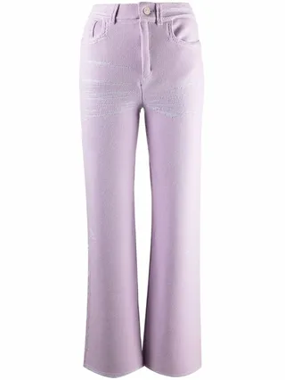 Straight-Leg Knitted Trousers