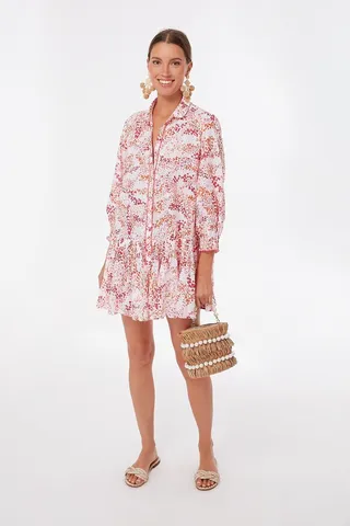 White Pink Tulipe Tesorino Mini Dress