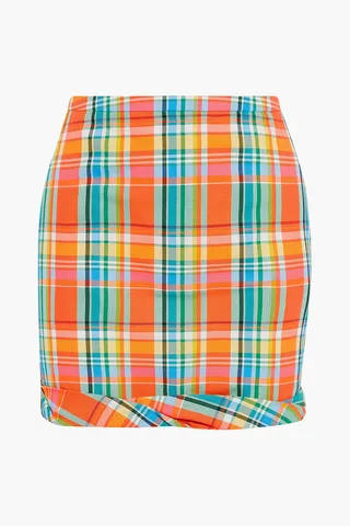 Cecilie checked jacquard mini skirt